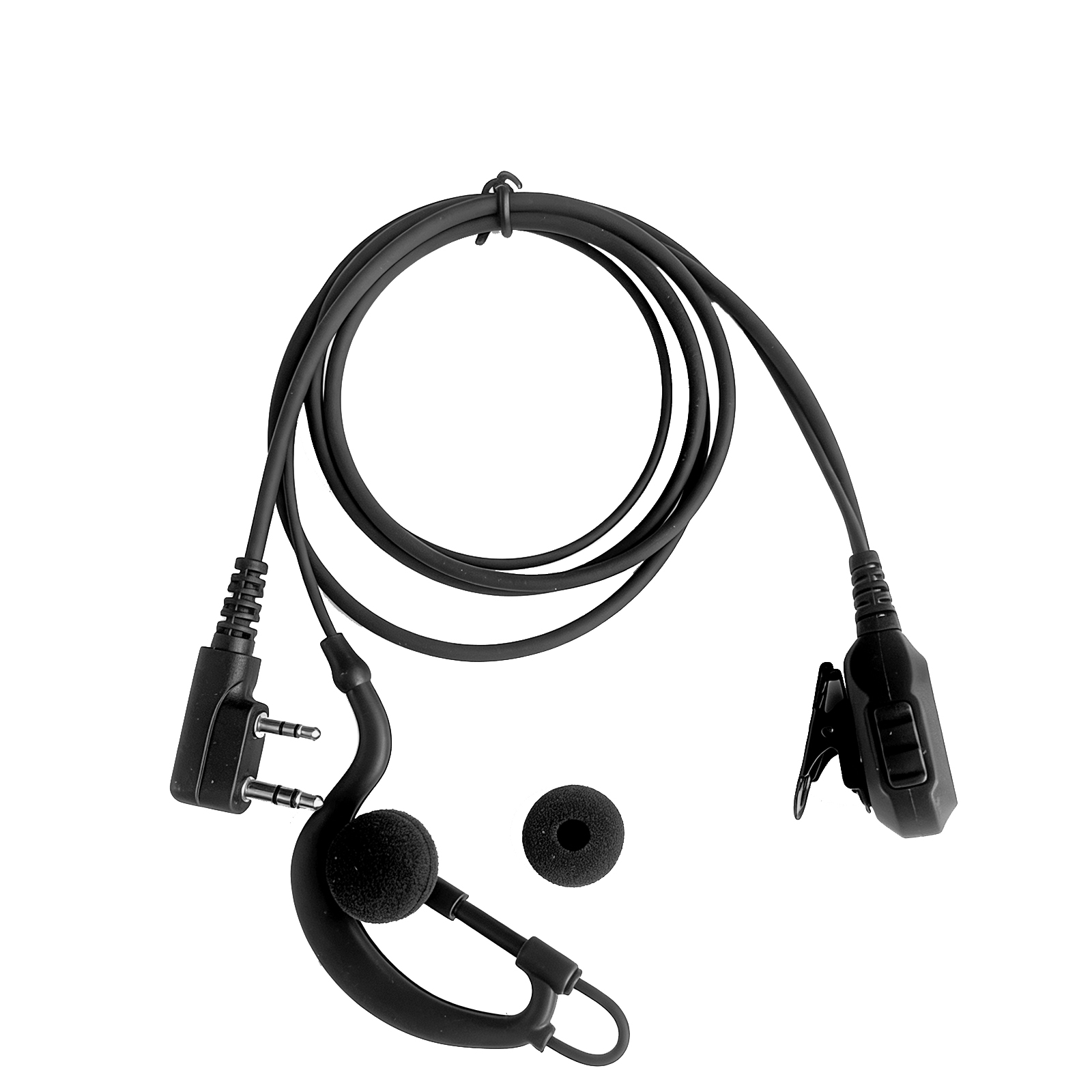 网页4 拷贝1 2 Pin Earpiece with Mic for Two Way Radio/Walkie Talkie/Transceiver, G Shape Headset Compatible K plug radios - Image 1